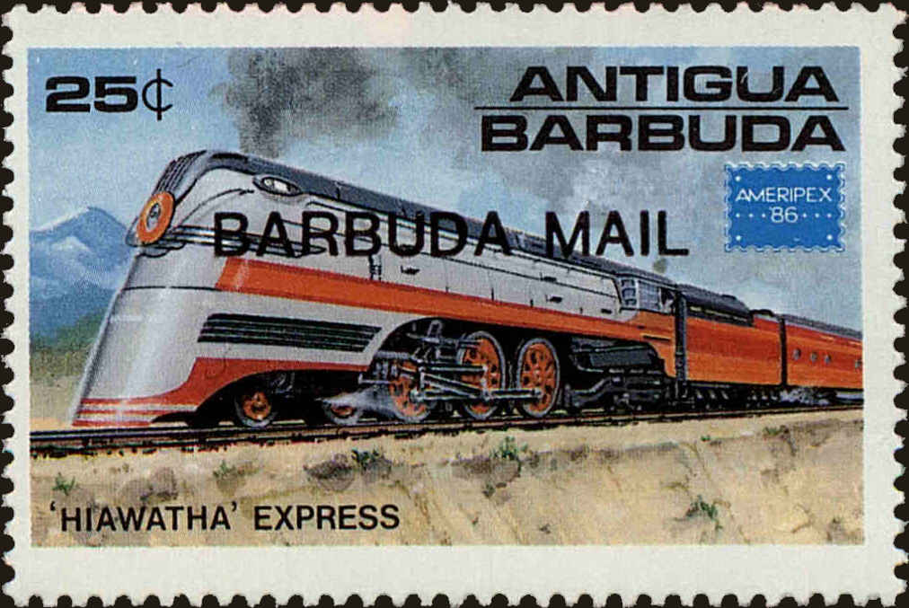 Front view of Barbuda 804 collectors stamp