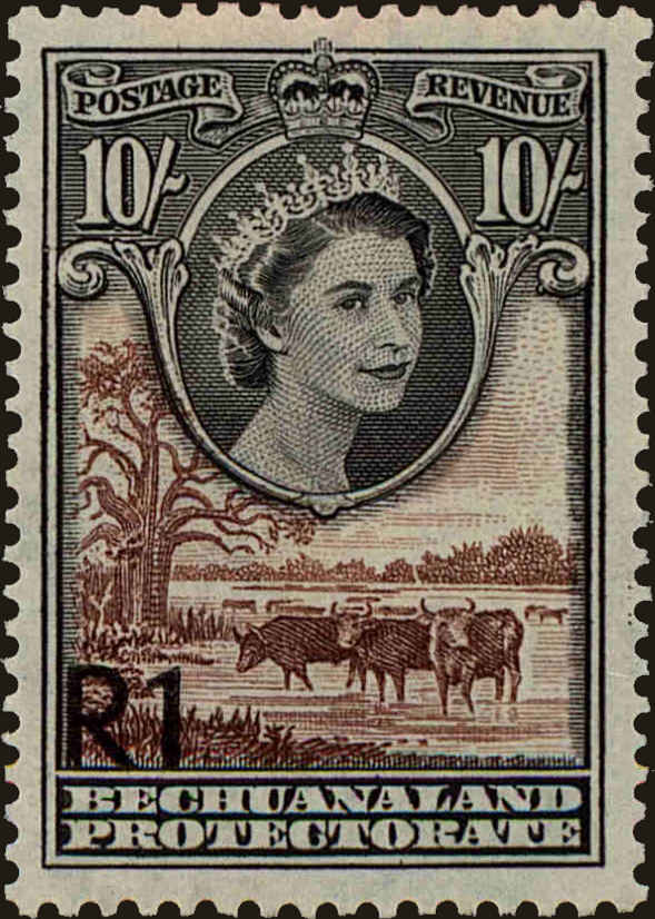 Front view of Bechuanaland Protectorate 179a collectors stamp