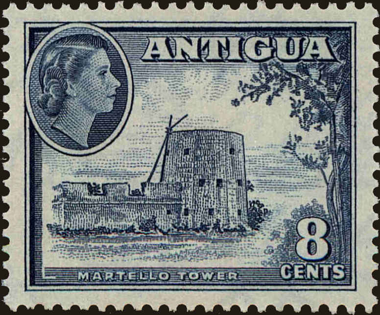 Front view of Antigua 114 collectors stamp