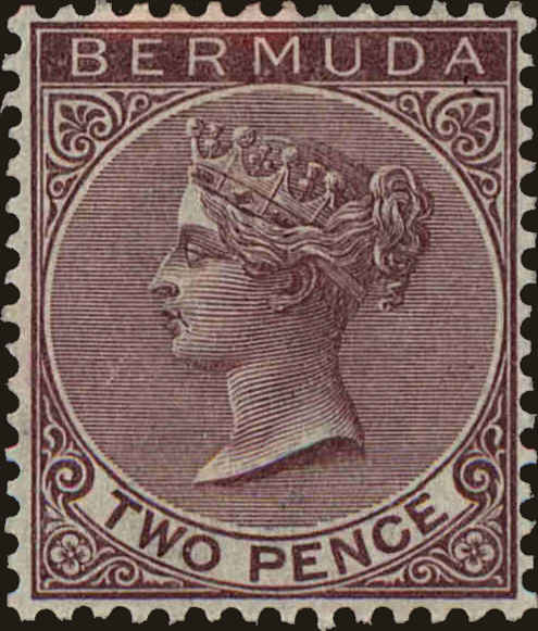 Front view of Bermuda 21 collectors stamp