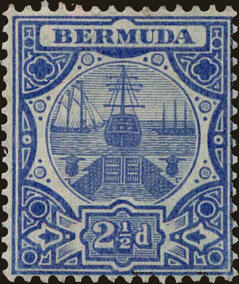Front view of Bermuda 38 collectors stamp