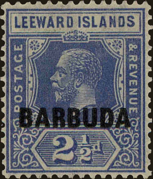 Front view of Barbuda 4 collectors stamp