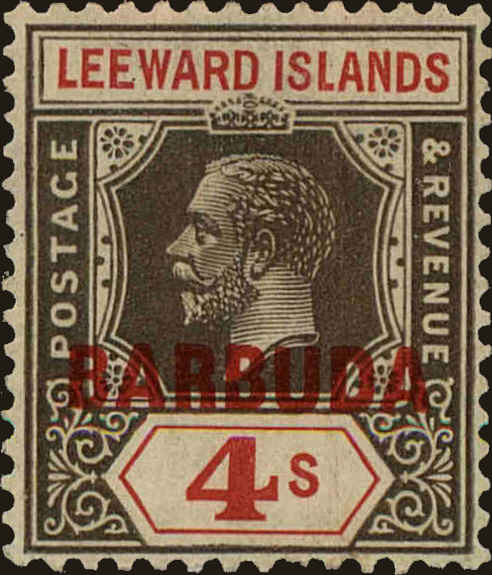 Front view of Barbuda 8 collectors stamp