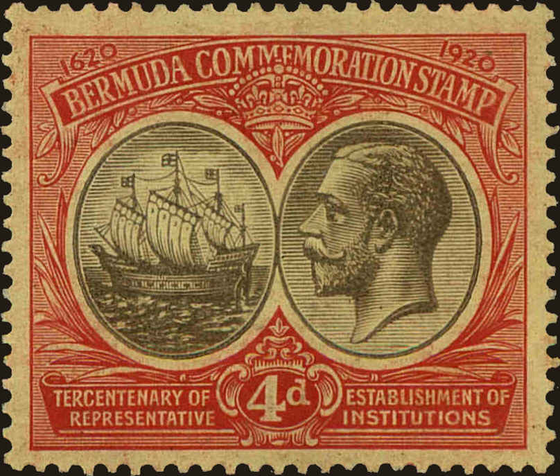 Front view of Bermuda 59 collectors stamp
