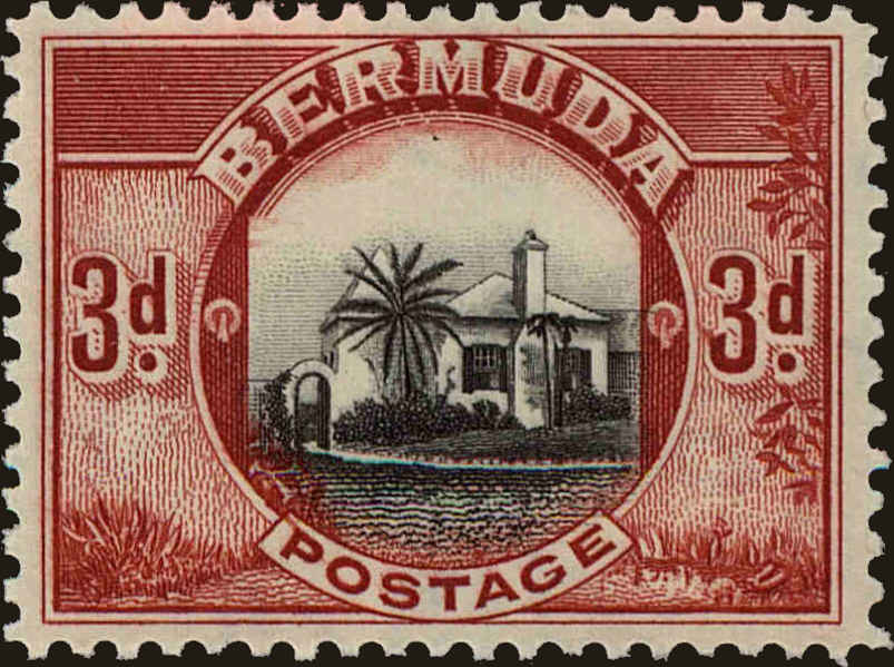 Front view of Bermuda 111 collectors stamp