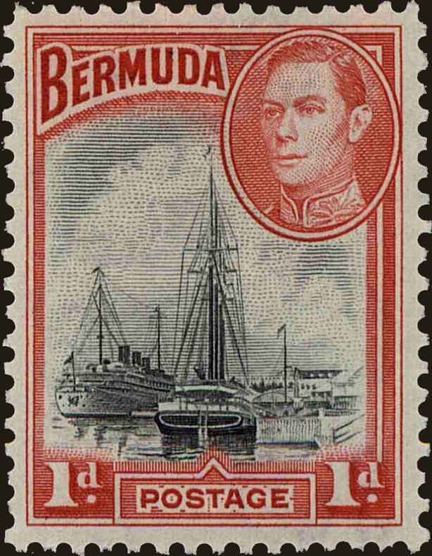 Front view of Bermuda 118a collectors stamp