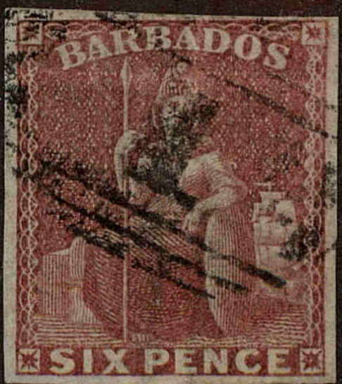 Front view of Barbados 8 collectors stamp