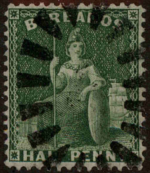 Front view of Barbados 50 collectors stamp