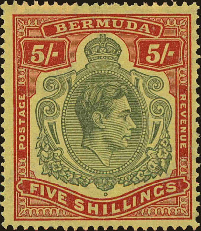 Front view of Bermuda 125a collectors stamp