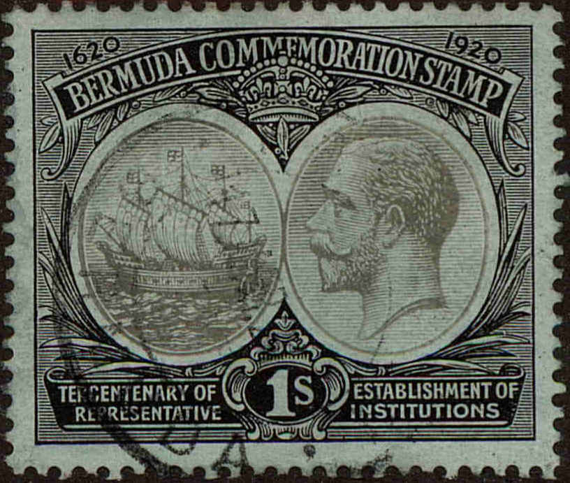 Front view of Bermuda 60 collectors stamp
