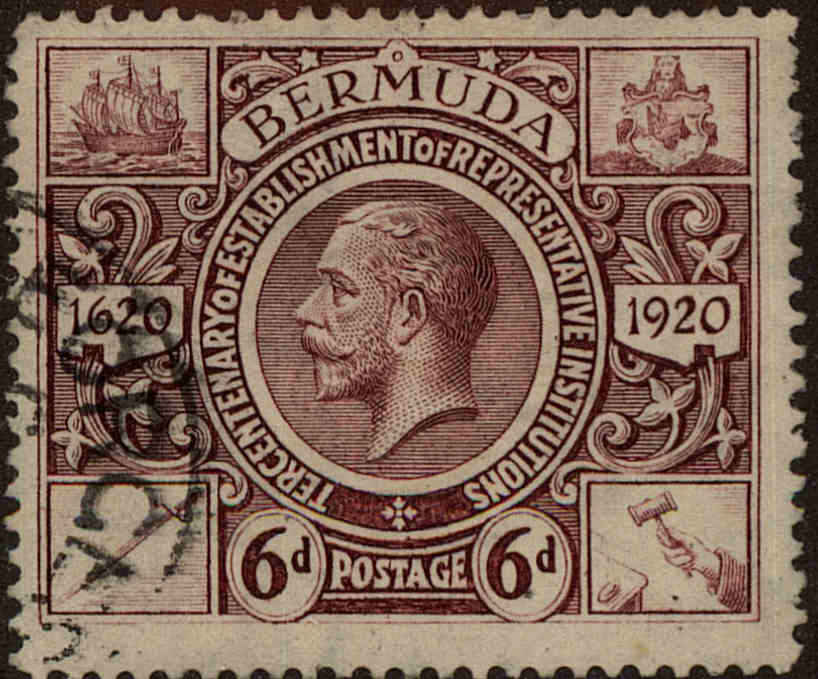 Front view of Bermuda 78 collectors stamp