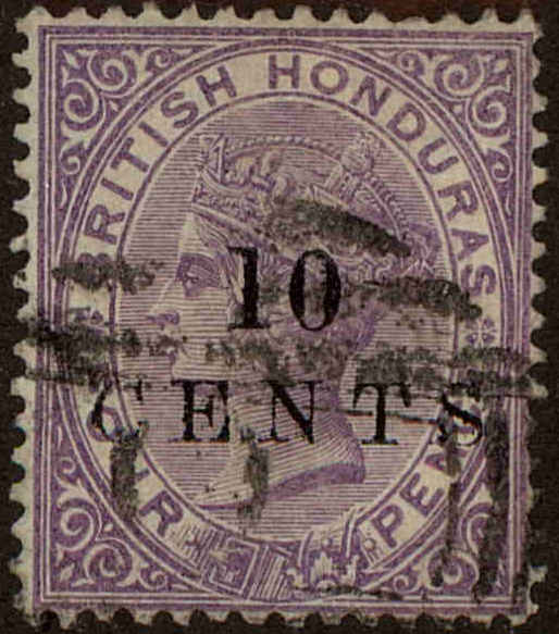 Front view of British Honduras 23 collectors stamp