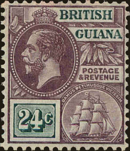 Front view of British Guiana 184 collectors stamp