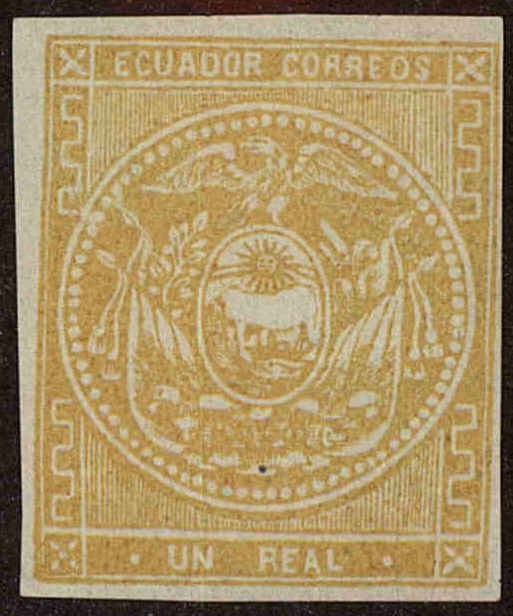 Front view of Ecuador 4 collectors stamp