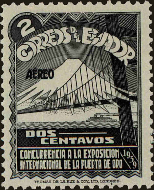 Front view of Ecuador C73 collectors stamp