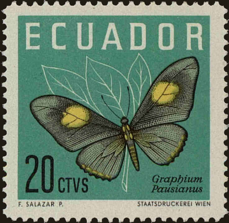 Front view of Ecuador 711 collectors stamp