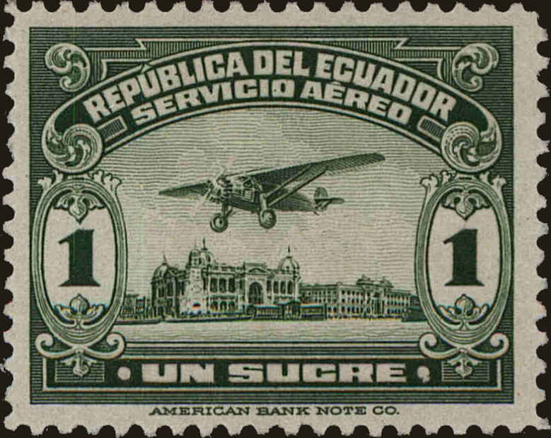 Front view of Ecuador C27 collectors stamp