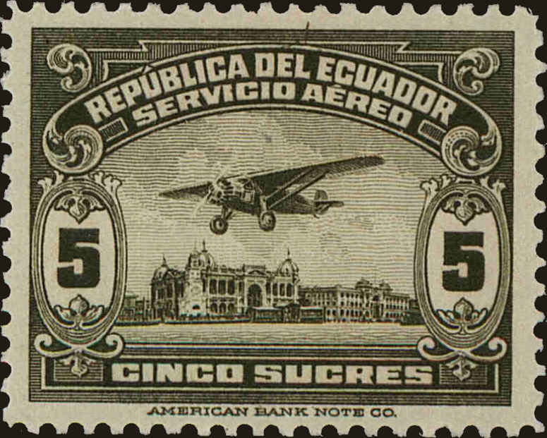 Front view of Ecuador C28 collectors stamp