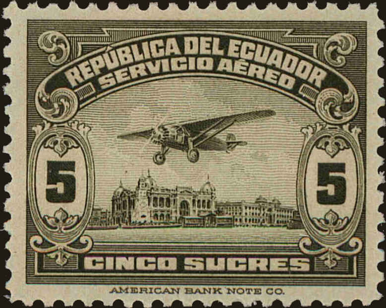 Front view of Ecuador C28 collectors stamp