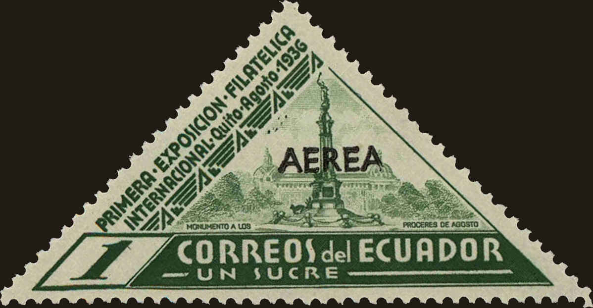 Front view of Ecuador C48 collectors stamp