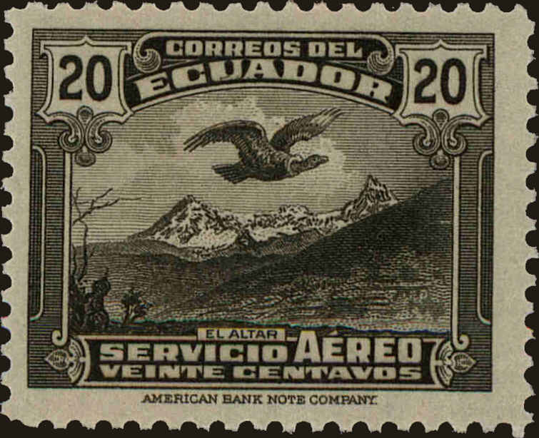 Front view of Ecuador C52 collectors stamp
