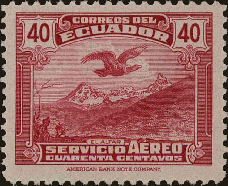Front view of Ecuador C53 collectors stamp