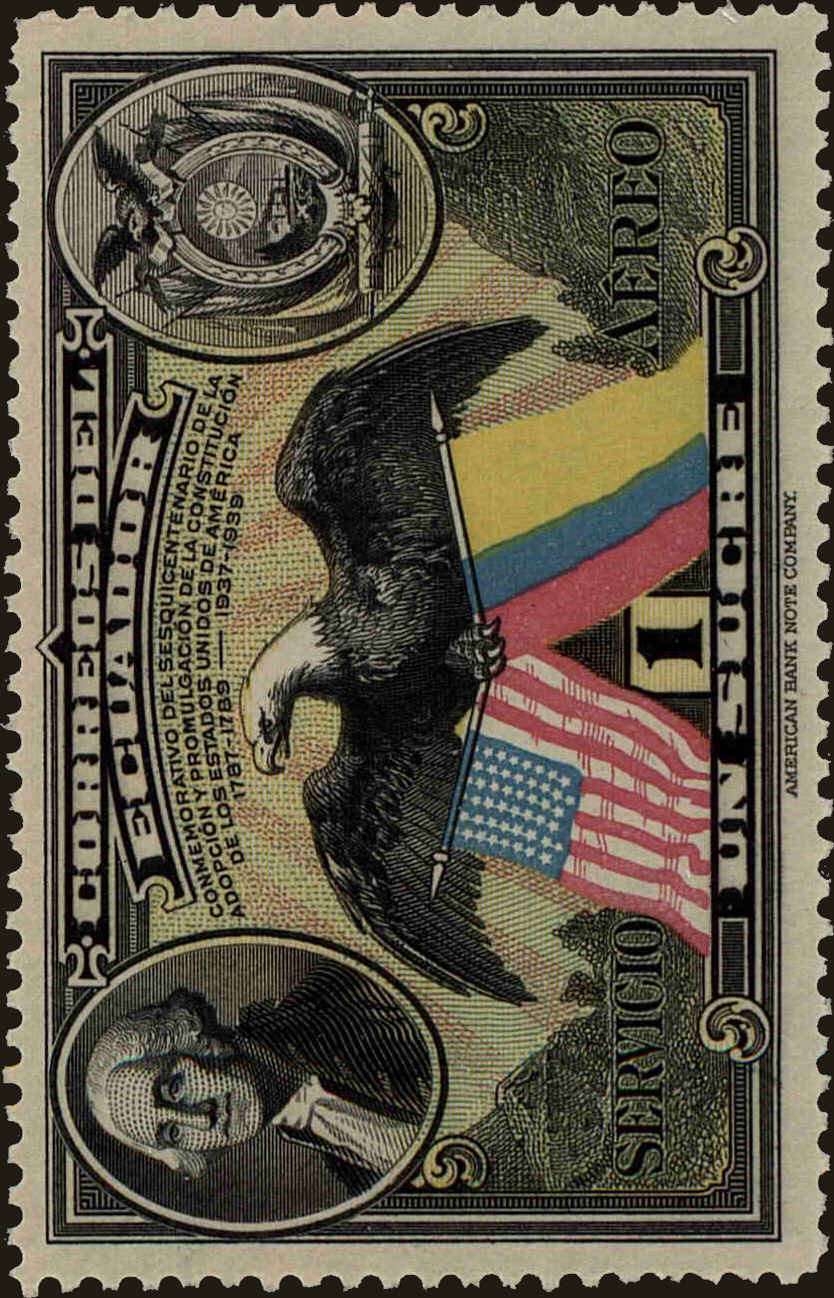 Front view of Ecuador C62 collectors stamp