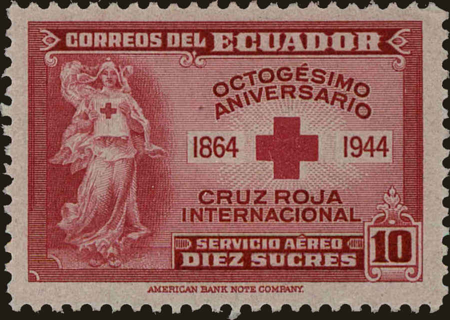 Front view of Ecuador C134 collectors stamp