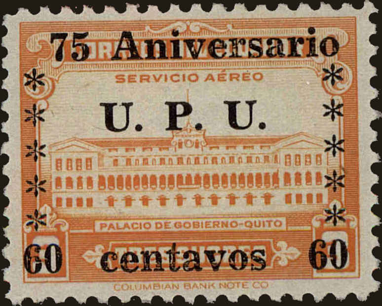 Front view of Ecuador C210 collectors stamp