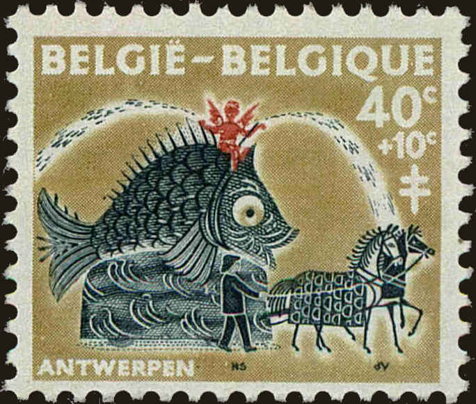 Front view of Belgium B653 collectors stamp