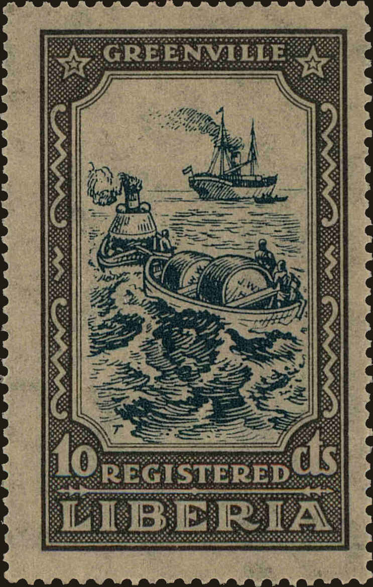 Front view of Liberia F31 collectors stamp