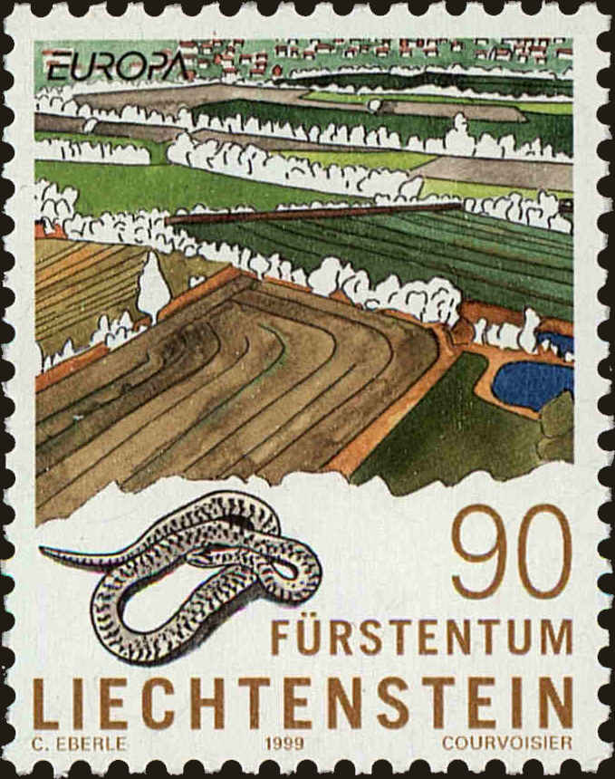 Front view of Liechtenstein 1136 collectors stamp