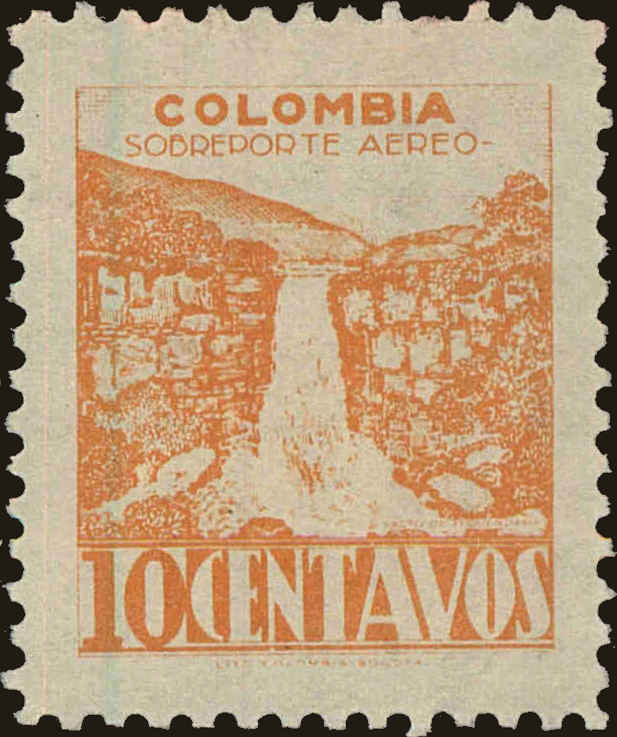 Front view of Colombia C135 collectors stamp