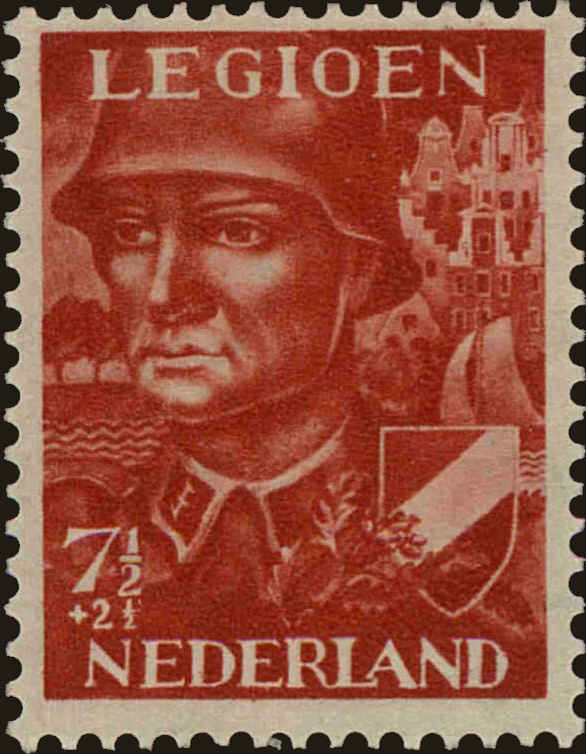 Front view of Netherlands B144 collectors stamp