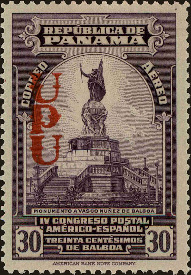 Front view of Panama C30 collectors stamp