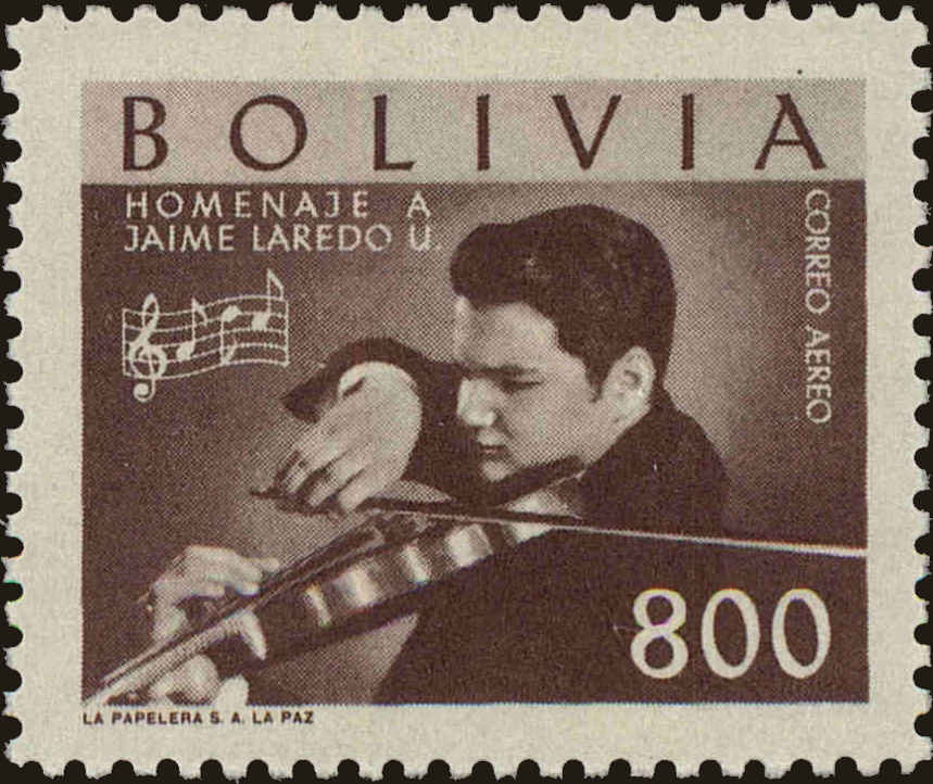 Front view of Bolivia C219 collectors stamp