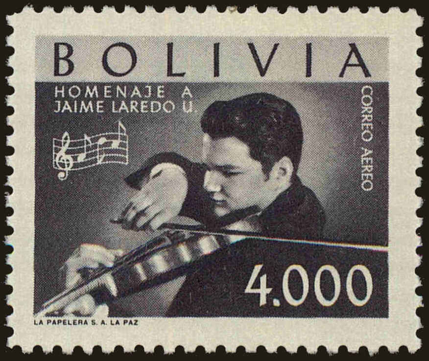 Front view of Bolivia C222 collectors stamp