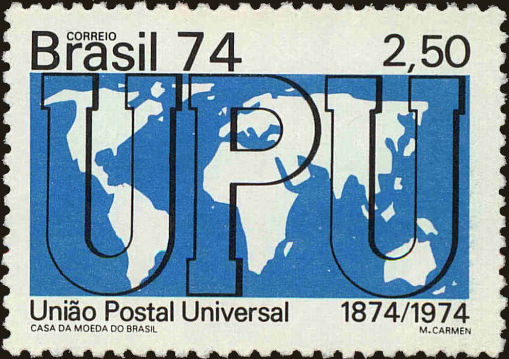 Front view of Brazil 1361 collectors stamp