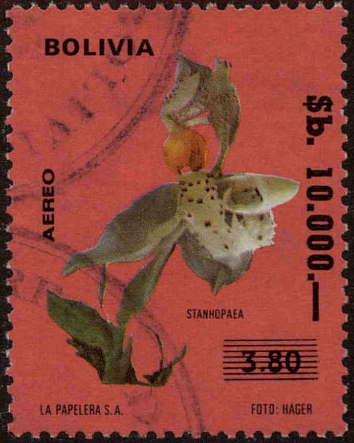 Front view of Bolivia 704 collectors stamp