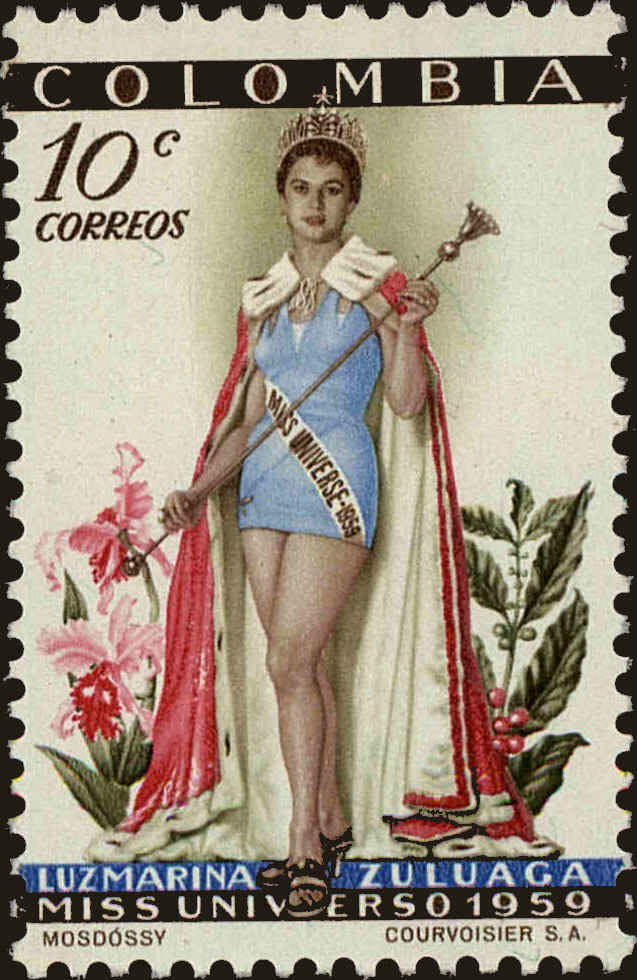 Front view of Colombia 697 collectors stamp