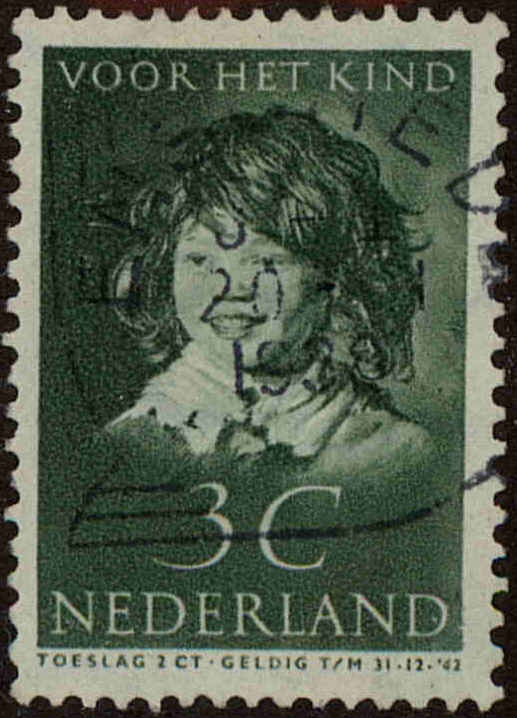 Front view of Netherlands B99 collectors stamp
