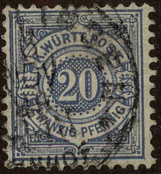 Front view of Wurttemberg 61a collectors stamp