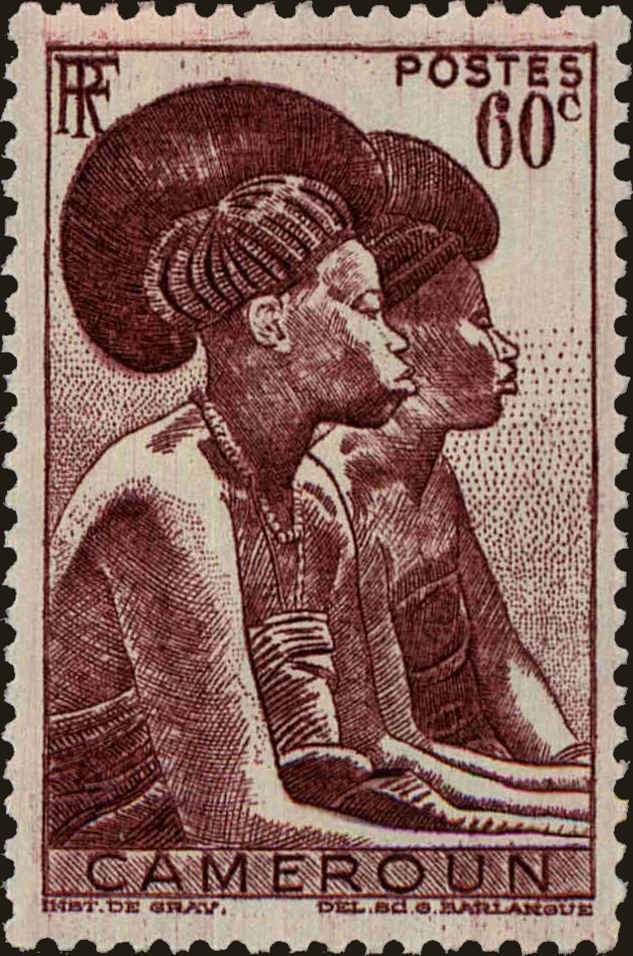 Front view of Cameroun (French) 308 collectors stamp