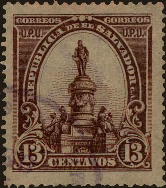 Front view of Salvador, El 289 collectors stamp