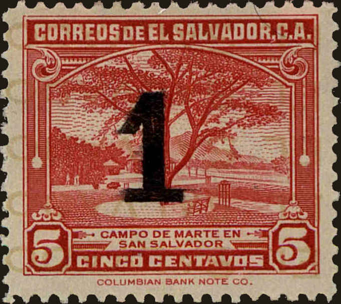Front view of Salvador, El 568 collectors stamp