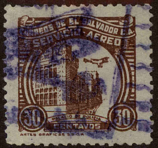 Front view of Salvador, El C34 collectors stamp