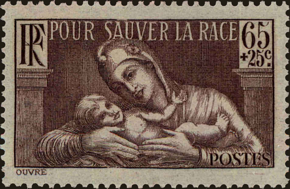 Front view of France B64 collectors stamp