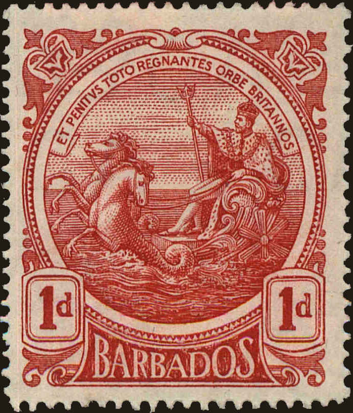 Front view of Barbados 129 collectors stamp