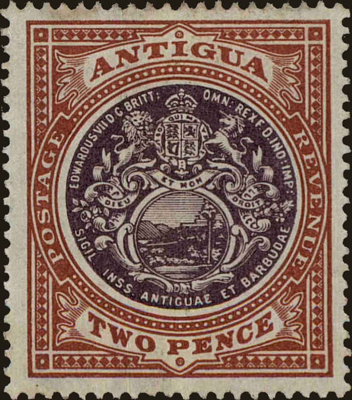 Front view of Antigua 23 collectors stamp