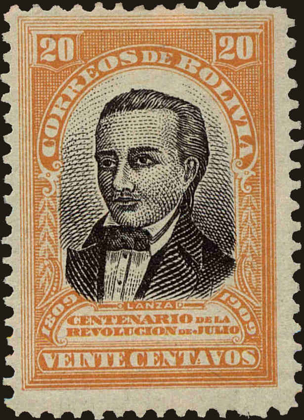 Front view of Bolivia 80 collectors stamp